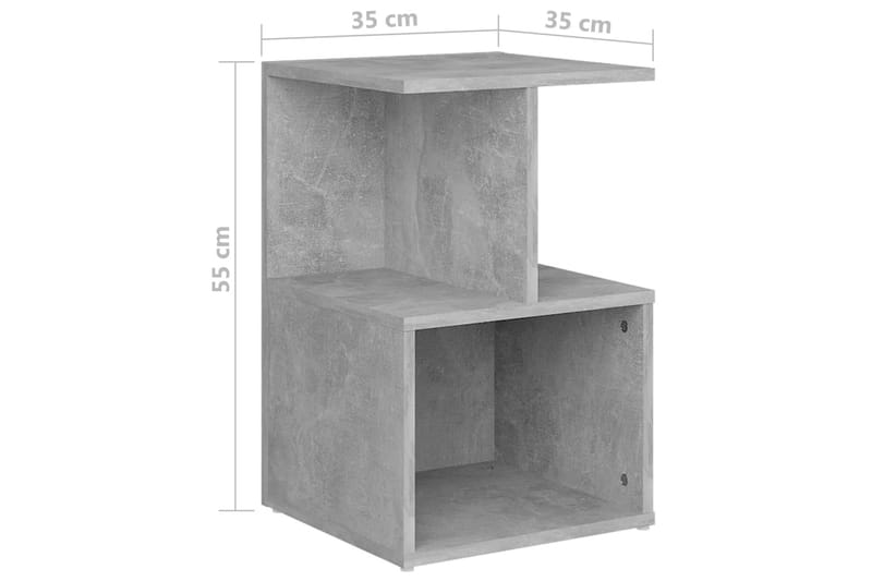 Nattbord 2 stk betonggrå 35x35x55 cm sponplate - Grå - Møbler - Bord - Avlastningsbord - Sengebord & nattbord