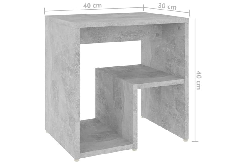 Nattbord 2 stk betonggrå 40x30x40 cm sponplate - Grå - Møbler - Bord - Avlastningsbord - Sengebord & nattbord