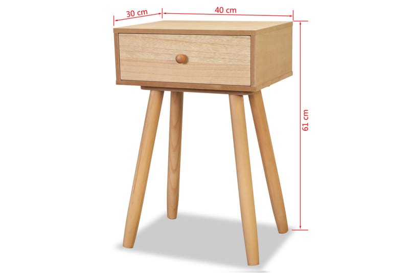 Nattbord 2 stk heltre furu 40x30x61 cm brun - Furu - Møbler - Bord - Avlastningsbord - Sengebord & nattbord