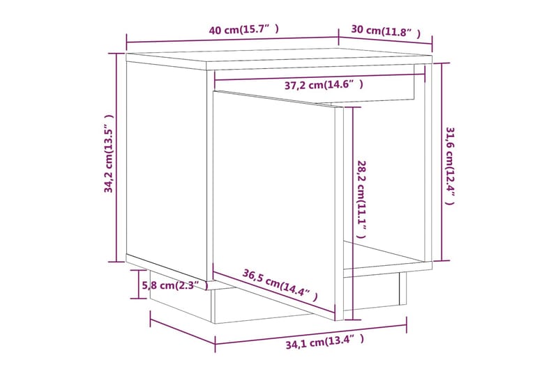 Nattbord 2 stk honningbrun 40x30x40 cm heltre furu - Brun - Møbler - Bord - Avlastningsbord - Sengebord & nattbord