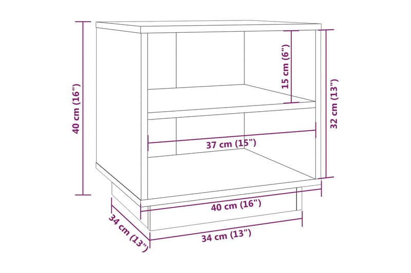 Nattbord 2 stk honningbrun 40x34x40 cm heltre furu - Brun - Møbler - Bord - Avlastningsbord - Sengebord & nattbord