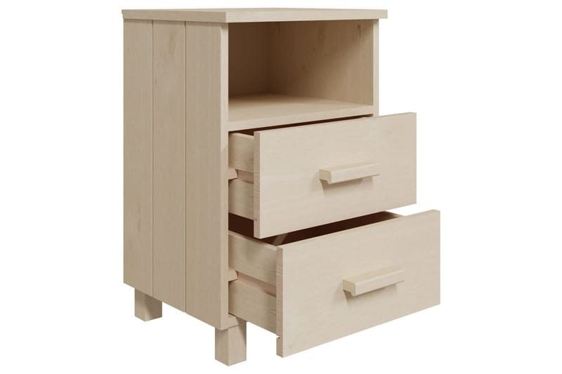 Nattbord 2 stk honningbrun 40x35x62 cm heltre furu - Brun - Møbler - Bord - Avlastningsbord - Sengebord & nattbord