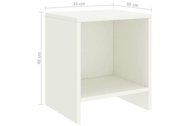 Nattbord 2 stk hvit 35x30x40 cm heltre furu - Hvit - Møbler - Bord - Avlastningsbord - Sengebord & nattbord