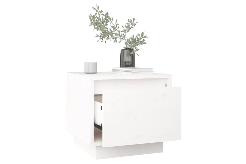 Nattbord 2 stk hvit 35x34x32 cm heltre furu - Hvit - Møbler - Bord - Avlastningsbord - Sengebord & nattbord