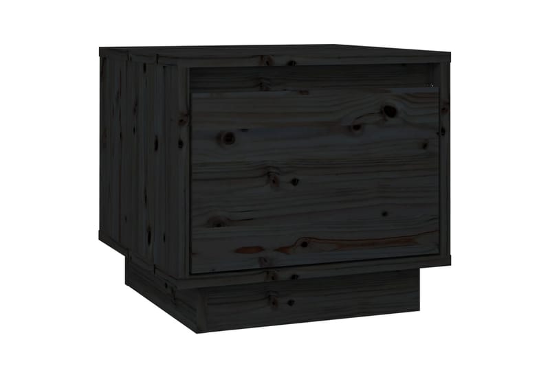 Nattbord 2 stk svart 35x34x32 cm heltre furu - Svart - Møbler - Bord - Avlastningsbord - Sengebord & nattbord