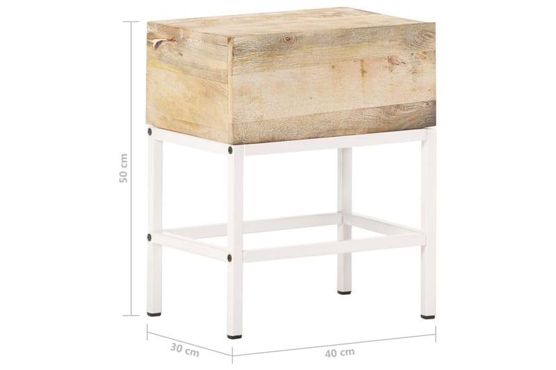 Nattbord 40x30x50 cm heltre mango - Brun - Møbler - Bord - Avlastningsbord - Sengebord & nattbord