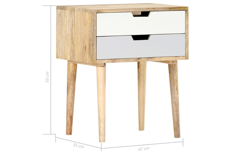 Nattbord 47x35x59 cm heltre mango - Møbler - Bord - Avlastningsbord - Sengebord & nattbord