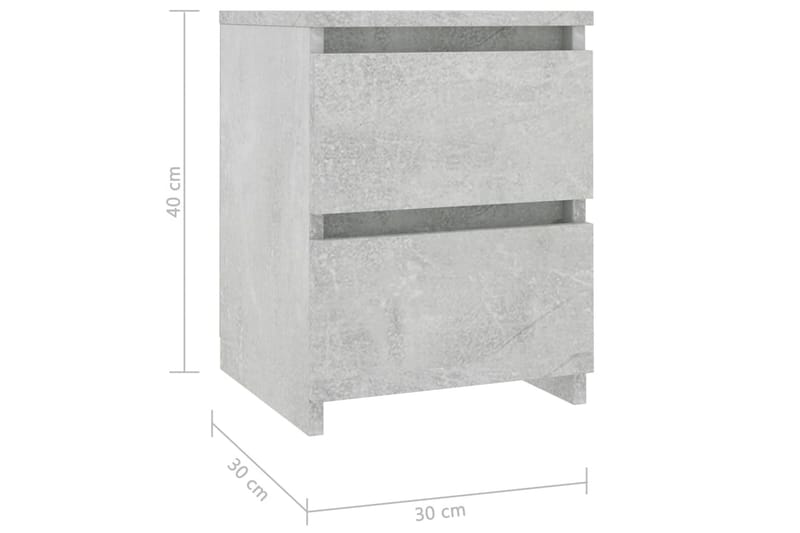 Nattbord betong 30x30x40 cm sponplate - Grå - Møbler - Bord - Avlastningsbord - Sengebord & nattbord