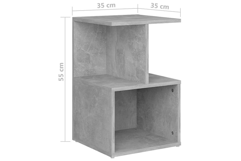 Nattbord betonggrå 35x35x55 cm sponplate - Grå - Sengebord & nattbord