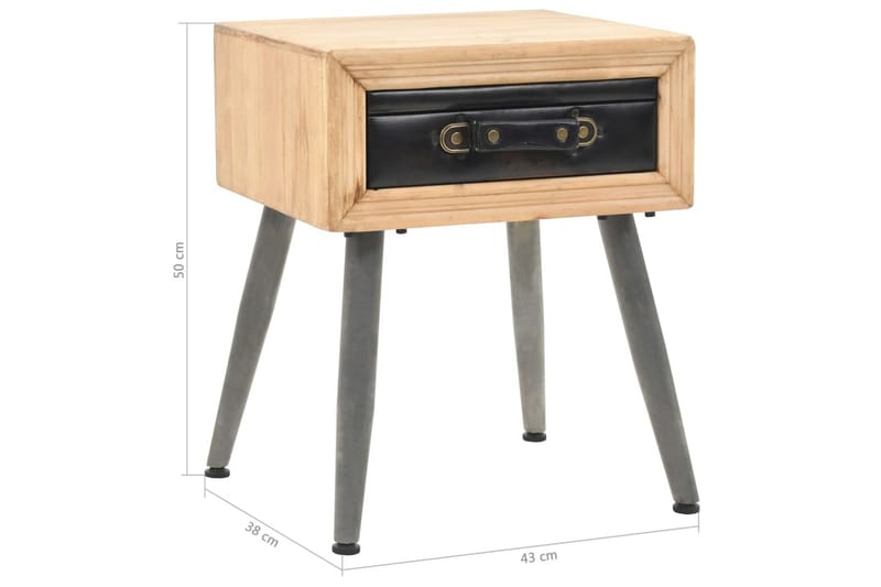 Nattbord heltre gran 43x38x50 cm - Tre - Møbler - Bord - Avlastningsbord - Sengebord & nattbord