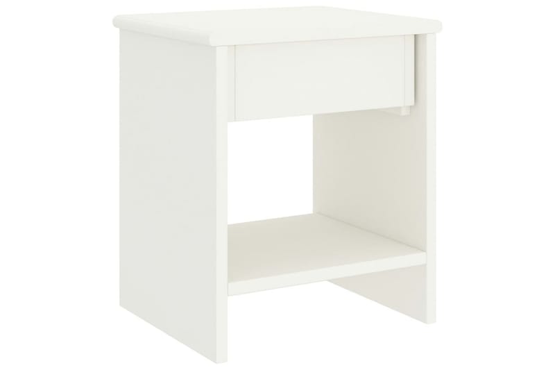 Nattbord hvit 35x30x40 cm heltre furu - Hvit - Møbler - Bord - Avlastningsbord - Sengebord & nattbord