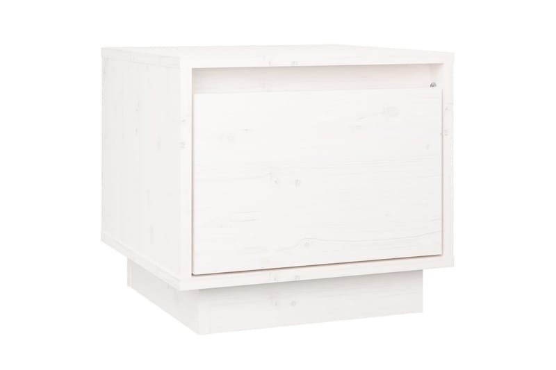 Nattbord hvit 35x34x32 cm heltre furu - Hvit - Møbler - Bord - Avlastningsbord - Sengebord & nattbord