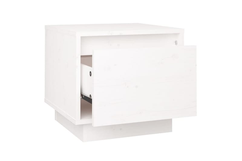 Nattbord hvit 35x34x32 cm heltre furu - Hvit - Møbler - Bord - Avlastningsbord - Sengebord & nattbord