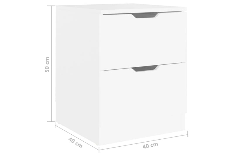 Nattbord hvit 40x40x50 cm sponplate - Hvit - Møbler - Bord - Avlastningsbord - Sengebord & nattbord