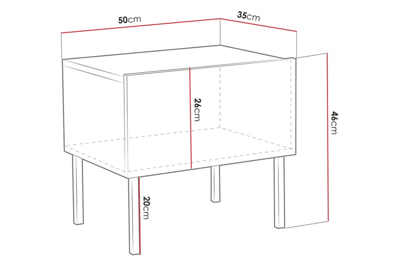 Nattbord - Hvit - Møbler - Bord - Avlastningsbord - Sengebord & nattbord