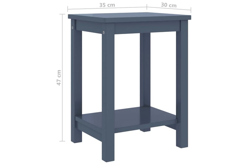 Nattbord lysegrå 35x30x47 cm heltre furu - Grå - Møbler - Bord - Avlastningsbord - Sengebord & nattbord
