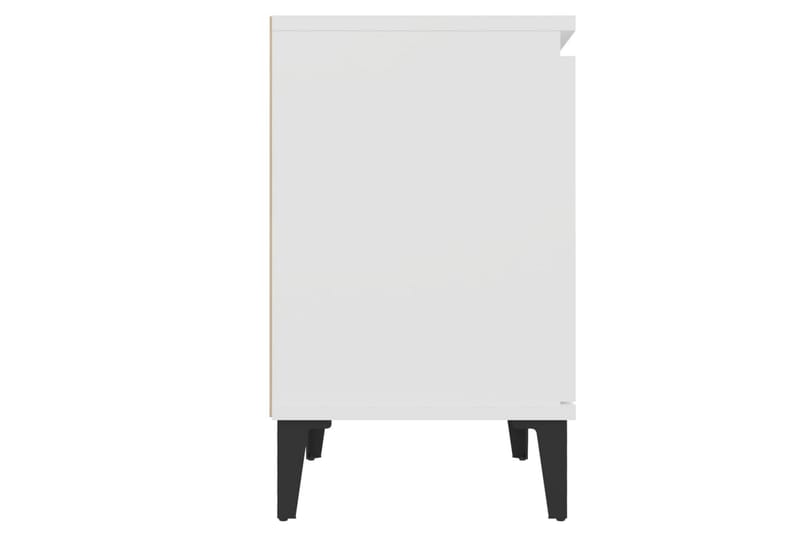 Nattbord med metallben 2 stk hvit 40x30x50 cm - Hvit - Møbler - Bord - Avlastningsbord - Sengebord & nattbord