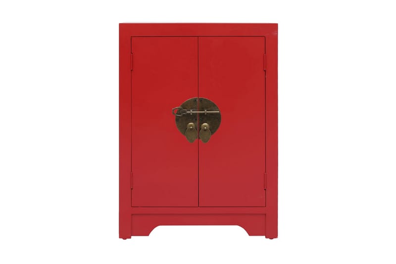 Nattbord rød 38x28x52 cm keisertre - Rød - Møbler - Bord - Avlastningsbord - Sengebord & nattbord