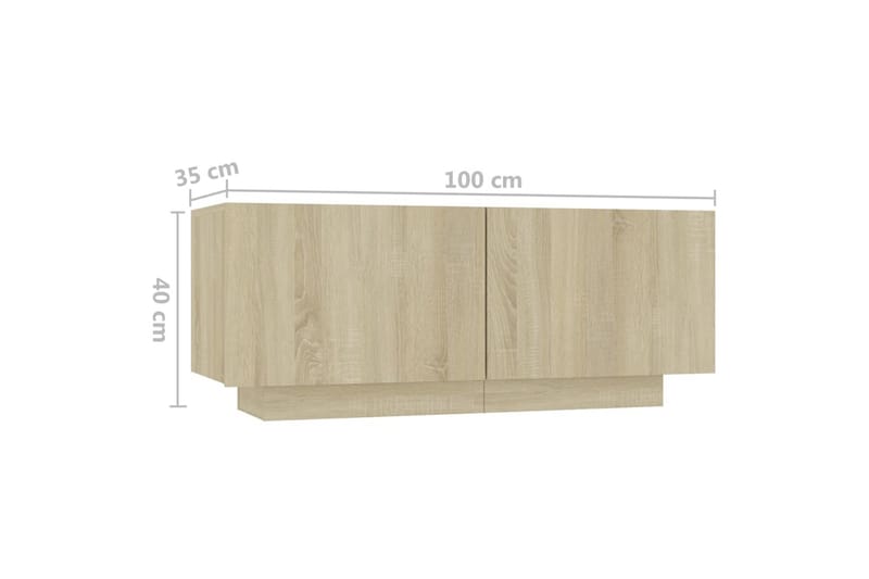 Nattbord sonoma eik 100x35x40 cm sponplate - Brun - Møbler - Bord - Avlastningsbord - Sengebord & nattbord