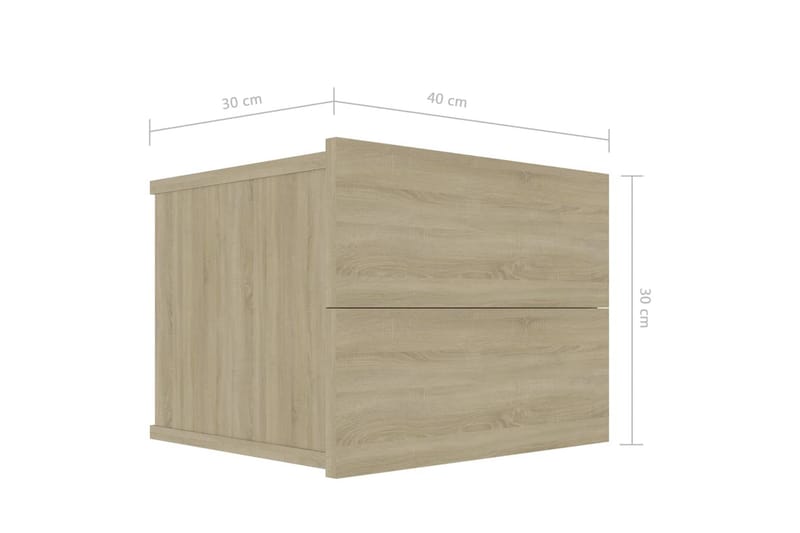 Nattbord sonoma eik 40x30x30 cm sponplate - Beige - Møbler - Bord - Avlastningsbord - Sengebord & nattbord