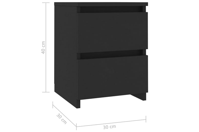 Nattbord svart 30x30x40 cm sponplate - Svart - Møbler - Bord - Avlastningsbord - Sengebord & nattbord