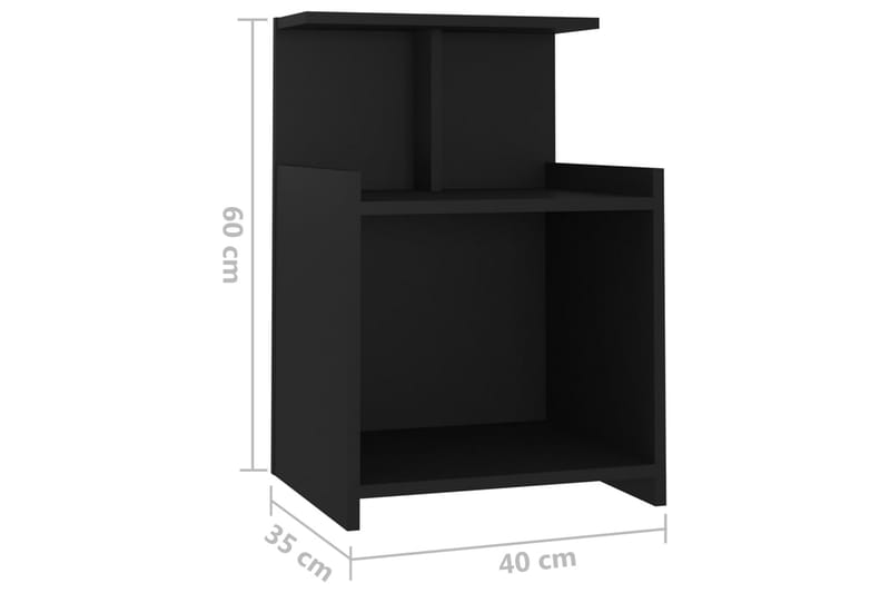 Nattbord svart 40x35x60 cm sponplate - Svart - Møbler - Bord - Avlastningsbord - Sengebord & nattbord