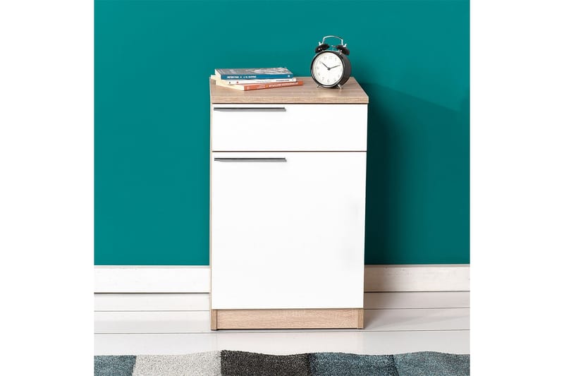 Nightstand Eik-Sonoma|Hvit - Møbler - Bord - Avlastningsbord - Sengebord & nattbord