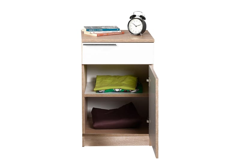 Nightstand Eik-Sonoma|Hvit - Møbler - Bord - Avlastningsbord - Sengebord & nattbord