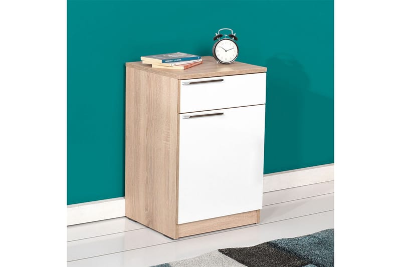 Nightstand Eik-Sonoma|Hvit - Møbler - Bord - Avlastningsbord - Sengebord & nattbord