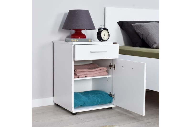 Nightstand Hvit - Møbler - Bord - Avlastningsbord - Sengebord & nattbord