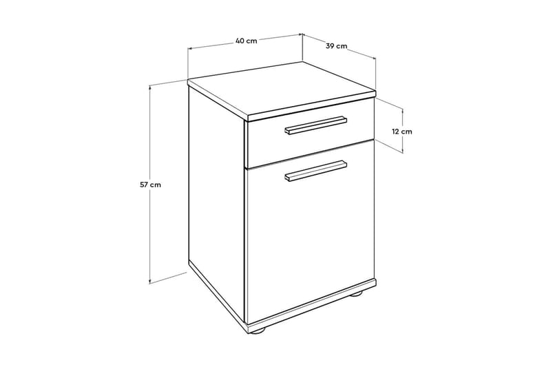 Nightstand Hvit - Møbler - Bord - Avlastningsbord - Sengebord & nattbord