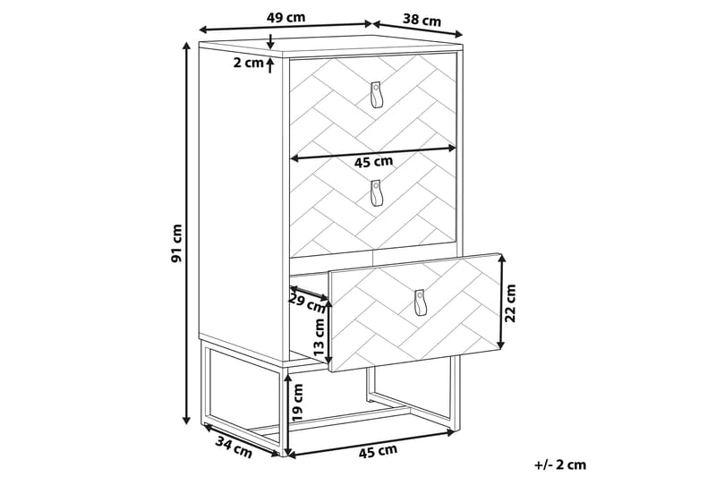 Nueva Kommode 49 cm - Brun - Møbler - Bord - Avlastningsbord - Sengebord & nattbord