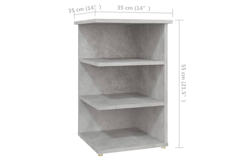 Sideskap betonggrå 35x35x55 cm sponplate - Grå - Møbler - Bord - Avlastningsbord - Sengebord & nattbord