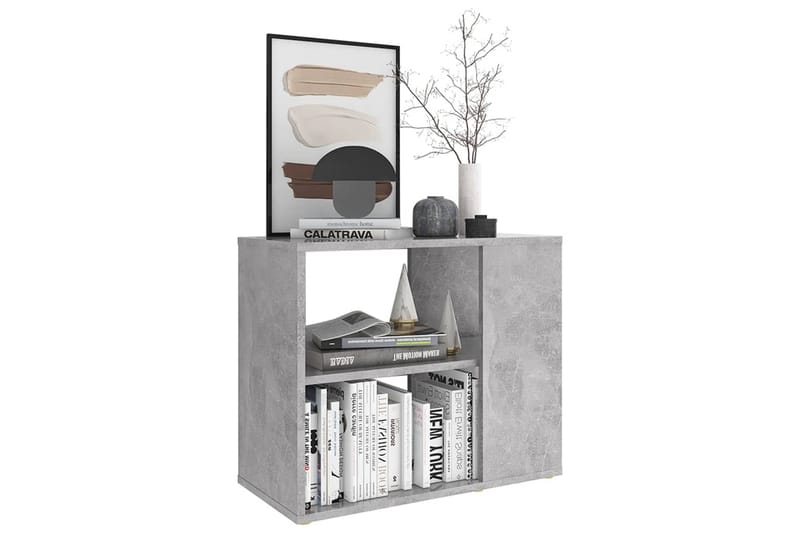 Sideskap betonggrå 60x30x50 cm sponplate - Grå - Sengebord & nattbord