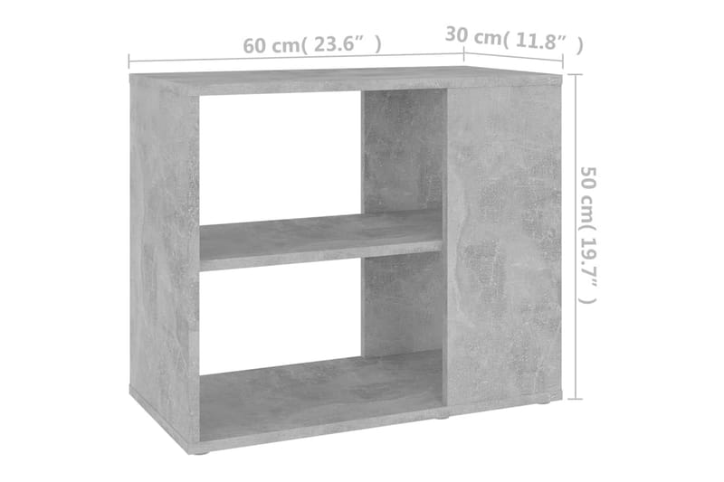 Sideskap betonggrå 60x30x50 cm sponplate - Grå - Møbler - Bord - Avlastningsbord - Sengebord & nattbord