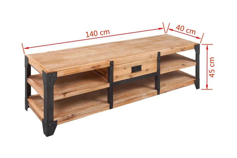 Stuemøbelsett 3 deler heltre akasie - Møbler - Bord - Avlastningsbord - Sengebord & nattbord