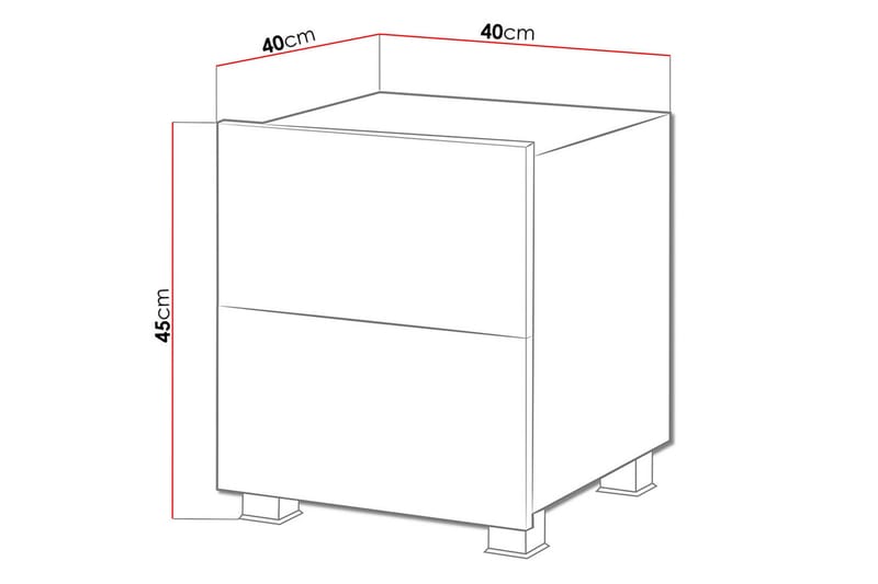 Tessan Nattbord 40 cm med Oppbevaring - Hvit - Møbler - Bord - Avlastningsbord - Sengebord & nattbord