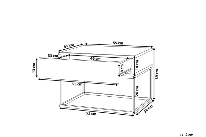 Zygmont Sofabord 55 cm - Grå - Møbler - Bord - Avlastningsbord - Sengebord & nattbord