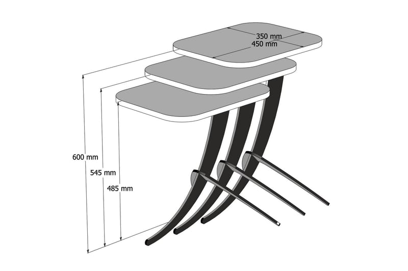 Erykah Settbord 45 cm - Svart - Møbler - Bord - Avlastningsbord - Settbord