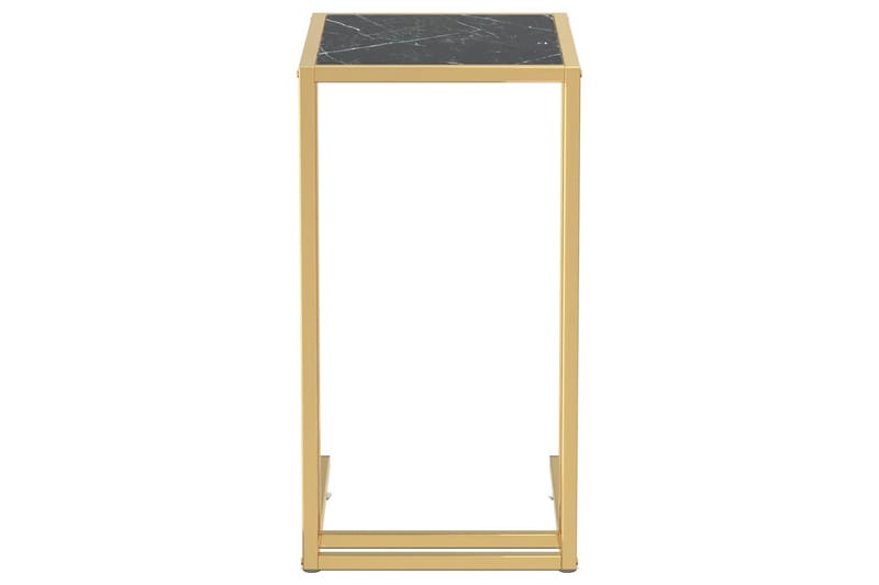 Sidebord for PC svart marmor 50x35x65 cm herdet glass - Svart - Møbler - Bord - Avlastningsbord - Lampebord & sidebord