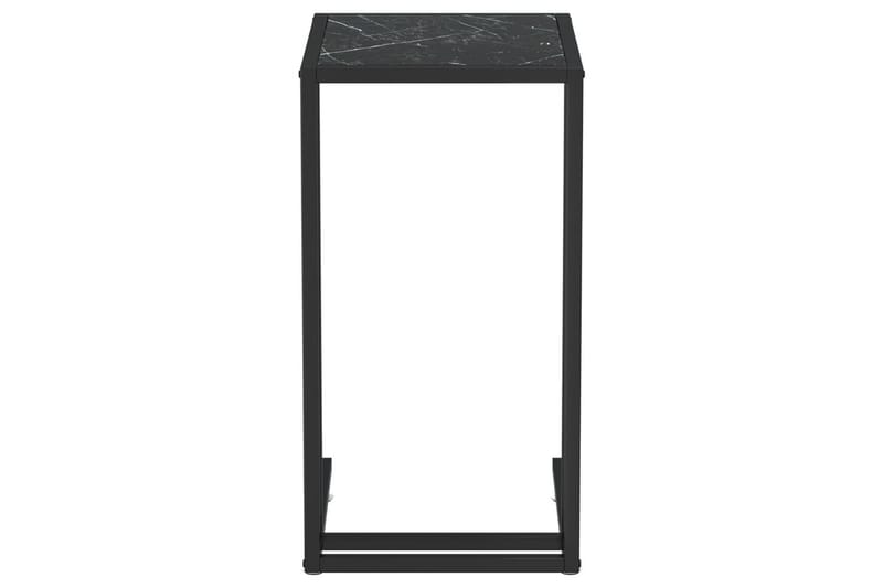 Sidebord for PC svart marmor 50x35x65 cm herdet glass - Svart - Møbler - Bord - Avlastningsbord - Lampebord & sidebord