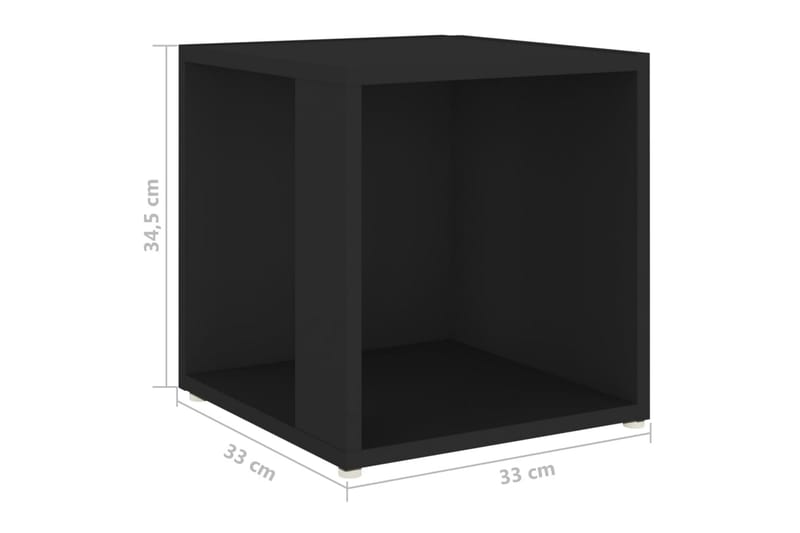 Sidebord svart 33x33x34,5 cm sponplate - Svart - Møbler - Bord - Avlastningsbord - Lampebord & sidebord