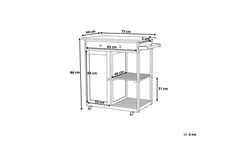 Trapani Serveringsbord 75 cm - Svart - Møbler - Bord - Avlastningsbord