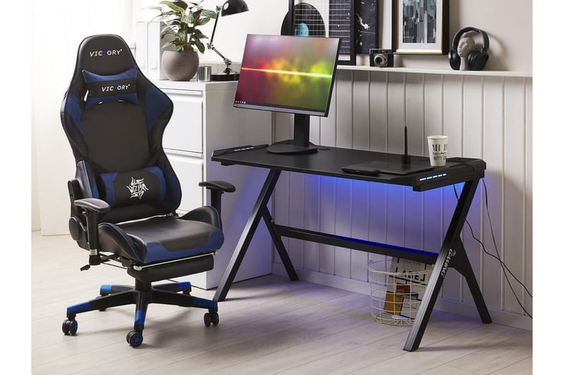 Danvers Spillebord 120 cm med LED-belysning - Svart - Møbler - Bord - Kontorbord - Gamingbord