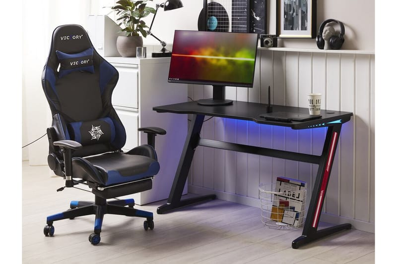 Darfur Spillebord 120 cm med LED-belysning - Svart - Møbler - Bord - Kontorbord - Gamingbord