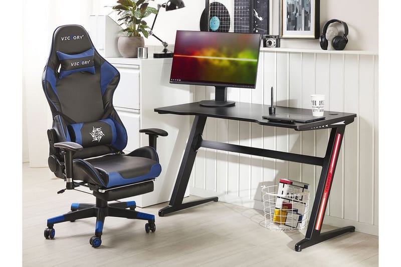 Darfur Spillebord 120 cm med LED-belysning - Svart - Møbler - Bord - Kontorbord - Gamingbord