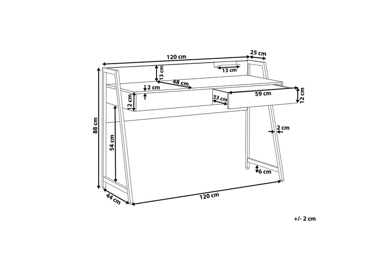 Adalrich Skrivebord 120 cm med Oppbevaring - Mørke Natur - Møbler - Bord - Kontorbord - Skrivebord