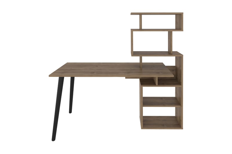 Andifli Skrivebord 55x146,4x133 cm med oppbevaring - Brun - Hev og senkbart skrivebord - Skrivebord - Databord