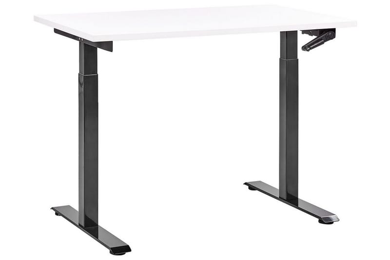 Bina Skrivebord 72x120 cm - Hvit/Svart - Møbler - Bord - Kontorbord - Skrivebord - Hev og senkbart skrivebord