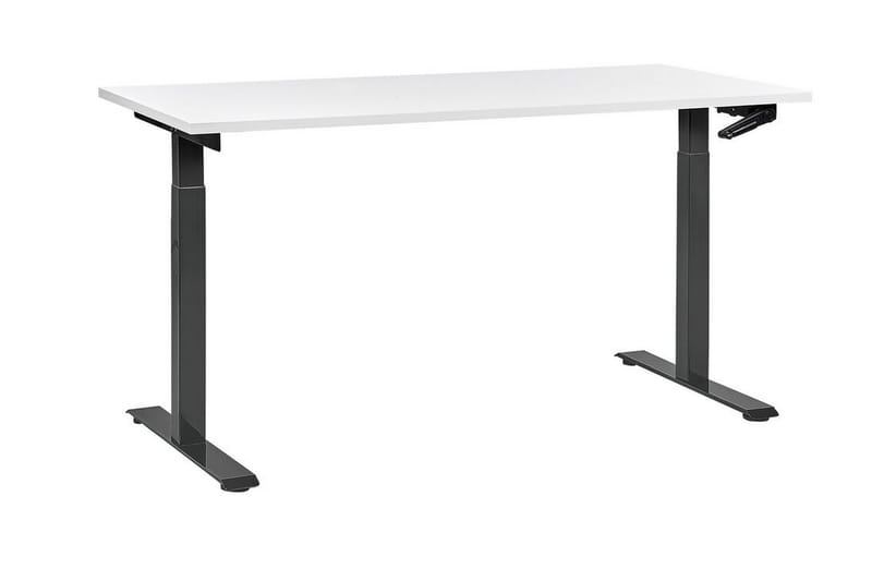 Bina Skrivebord 72x160 cm - Hvit/Svart - Møbler - Bord - Kontorbord - Skrivebord - Hev og senkbart skrivebord